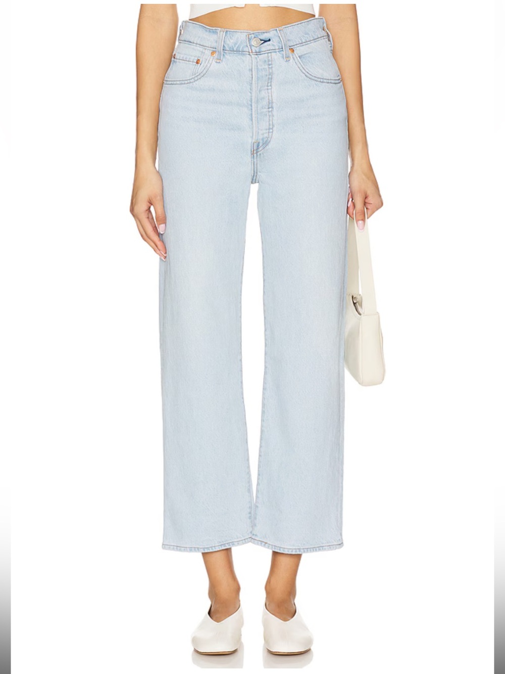 Levis Ribcage Straight Ankle Jeans in Wow Me Over Light wash Sz 32